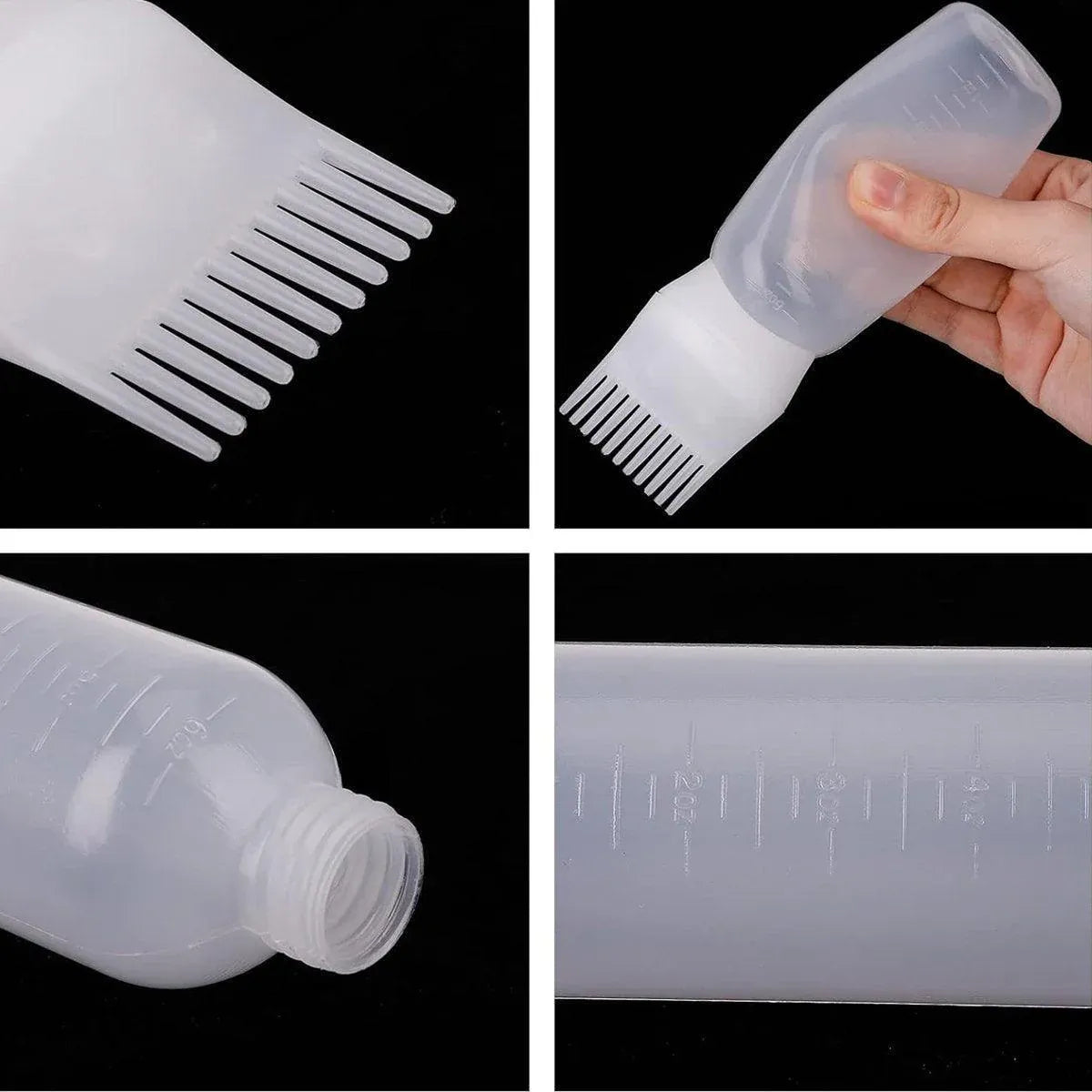 Premium 10pcs 170ml Hair Dye Applicator Bottles with Comb Nozzle and Measurements
