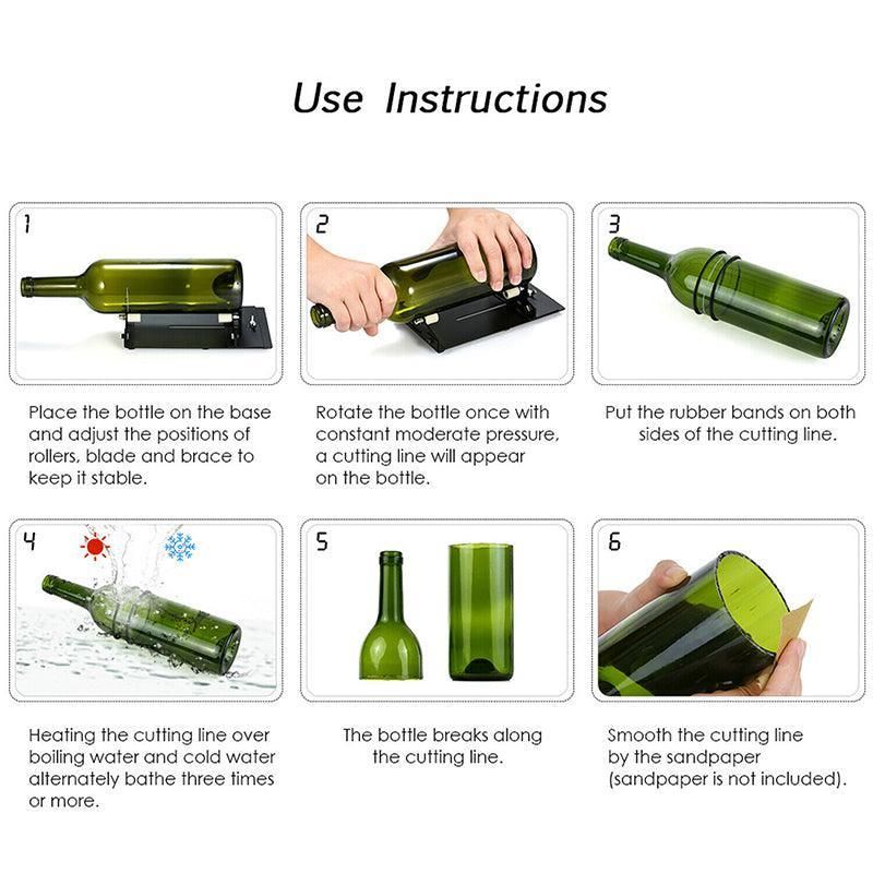 Premium Adjustable Glass Bottle Cutter Tool for Round & Square Bottles