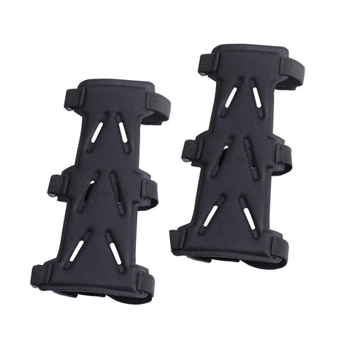Premium 2pcs Black Openwork Archery Arm Guards with Adjustable Elastic Straps