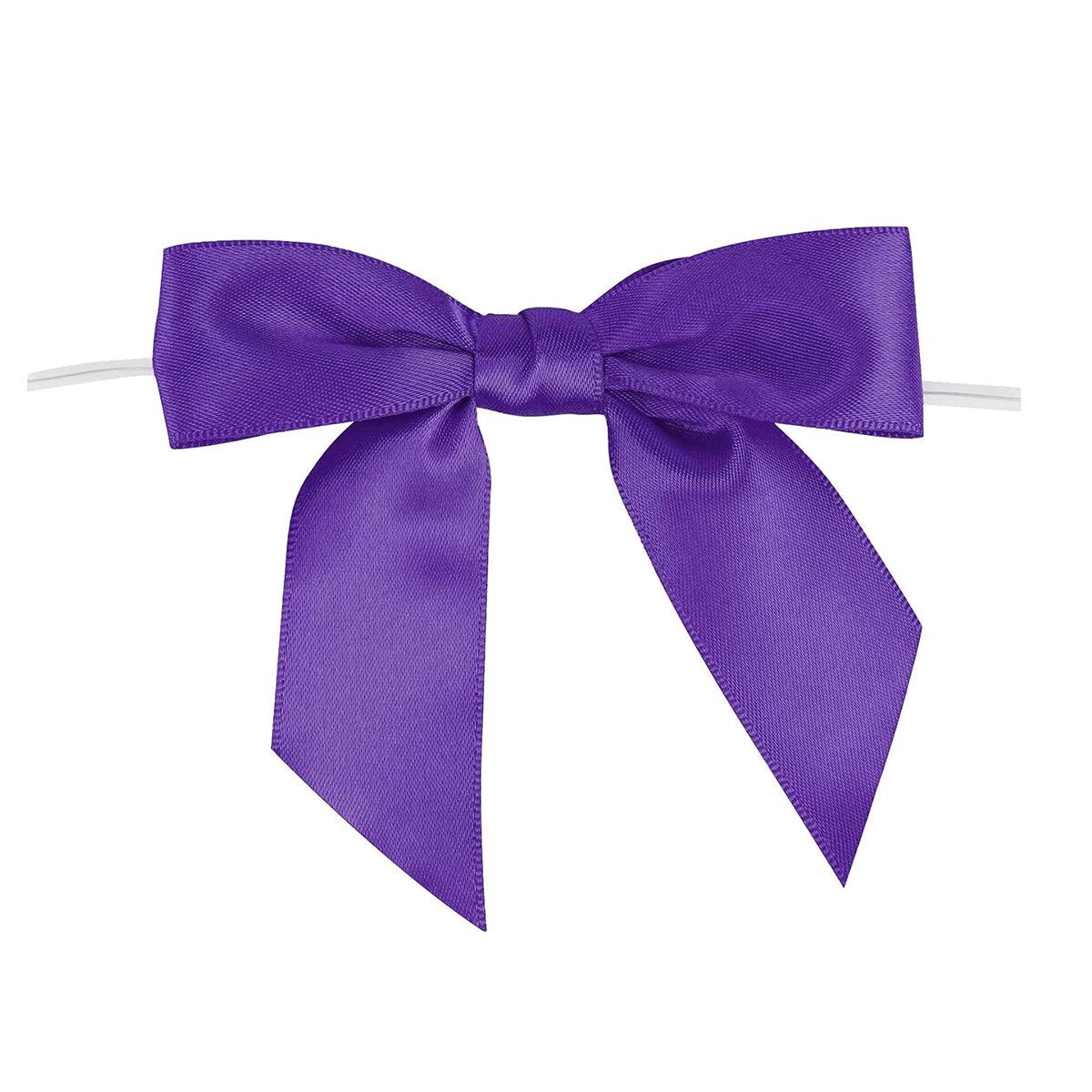 Premium Satin Ribbon Bow Ties – Orange 50 Pack with Wired Attachment