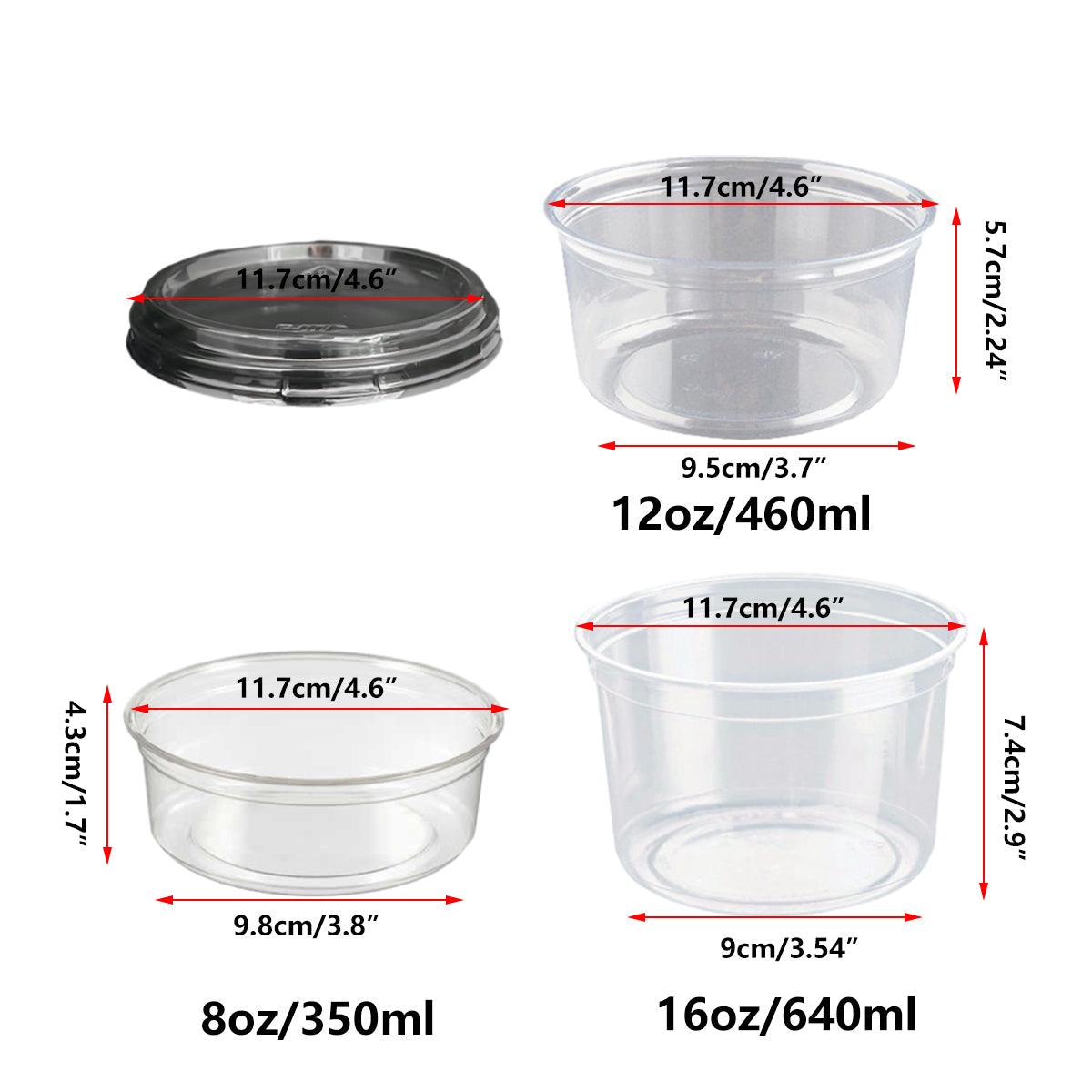 100PCS Transparent Packing Box With Cover Plastic Dessert Bowl Food Container - 16oz Bowl - SuperSaverAU - view 3