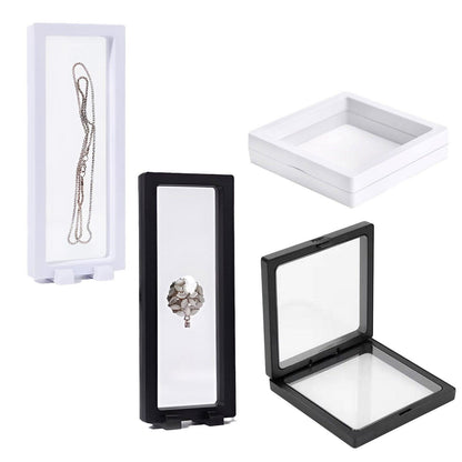 10pcs PE Film Jewelry Display & Storage Box - Transparent White Packaging Container