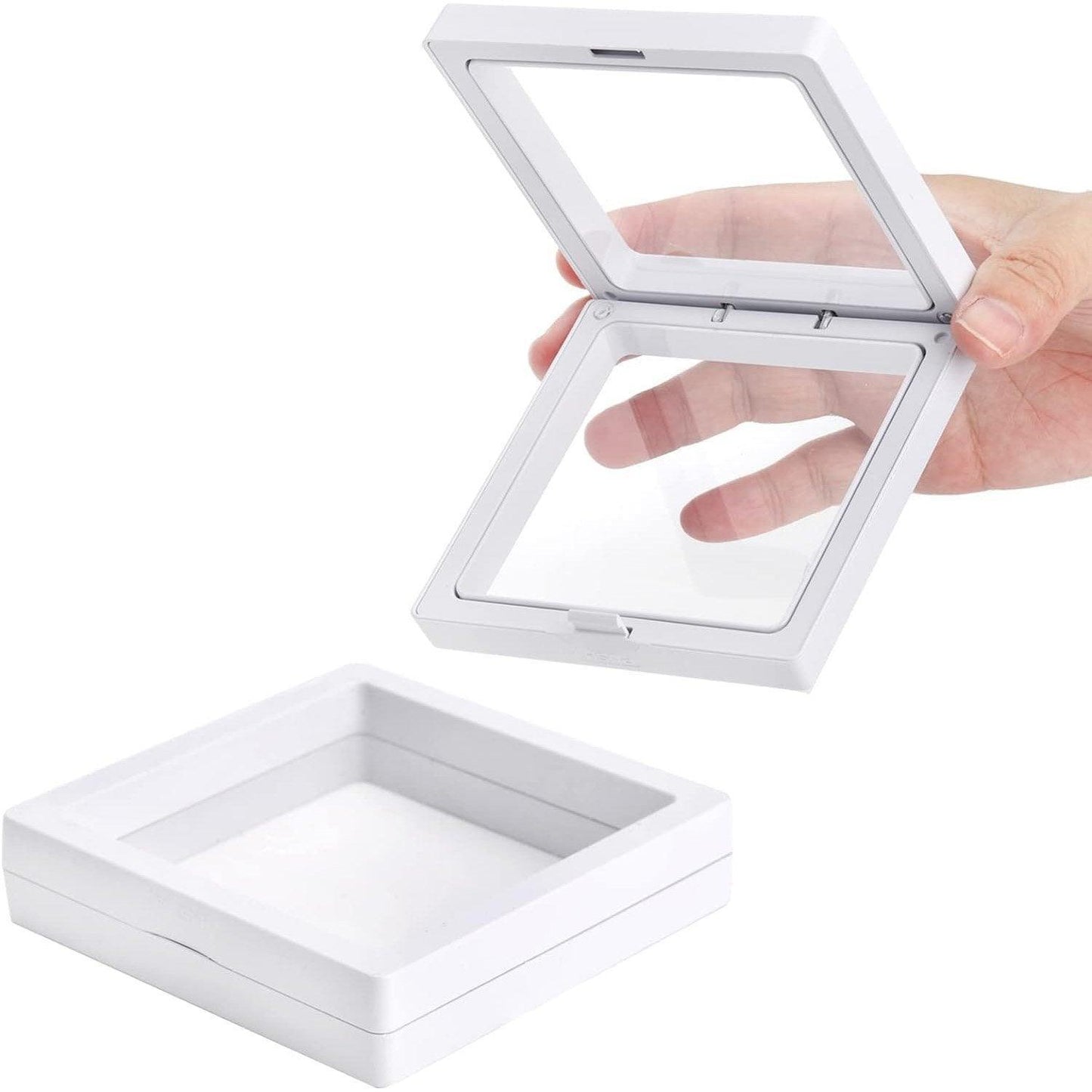 10pcs PE Film Jewelry Display & Storage Box - Transparent White Packaging Container