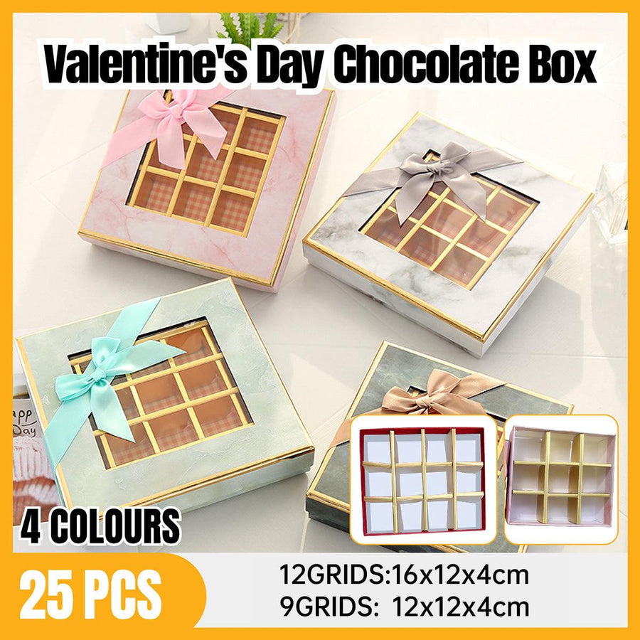 Valentine's Day Chocolate Box - Gourmet 25 pcs, 9 Grids, Tiffany - SuperSaverAU - view 1