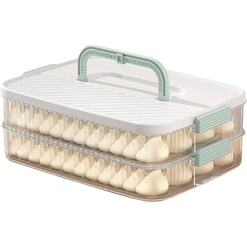 Premium Multi-Layer Dumpling Storage Box – with Locking Lid
