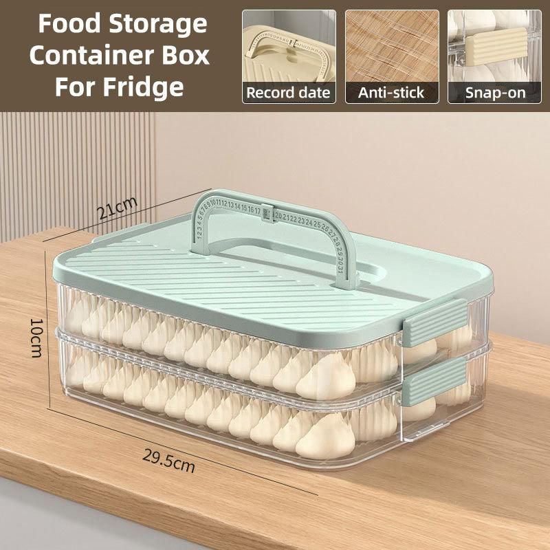 Premium Multi-Layer Dumpling Storage Box – with Locking Lid