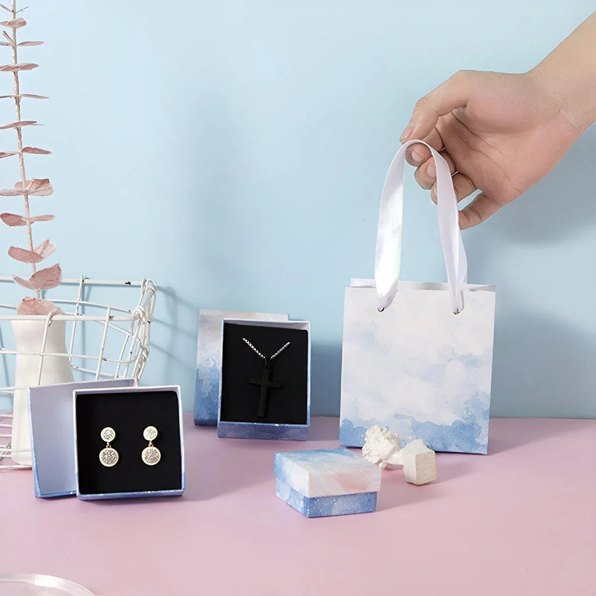 Premium 20 Pack Cloud Jewellery Display Boxes 5x5x3cm
