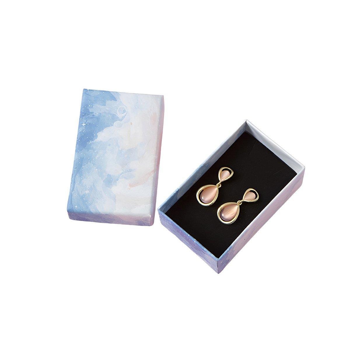 Premium Jewellery Display Boxes (20PCS) for Earrings & Rings - Cloud Blue/White