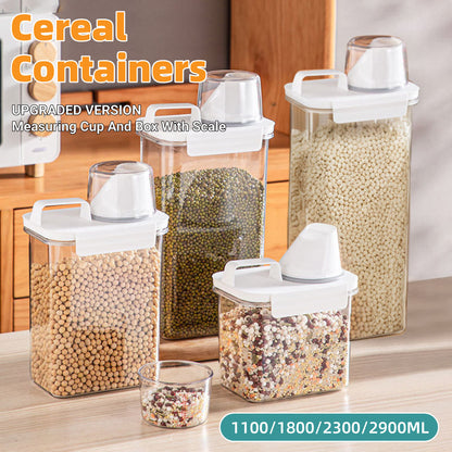 Transparent 2300ml Grain Storage Box with Airtight Seal - Kitchen Essentials