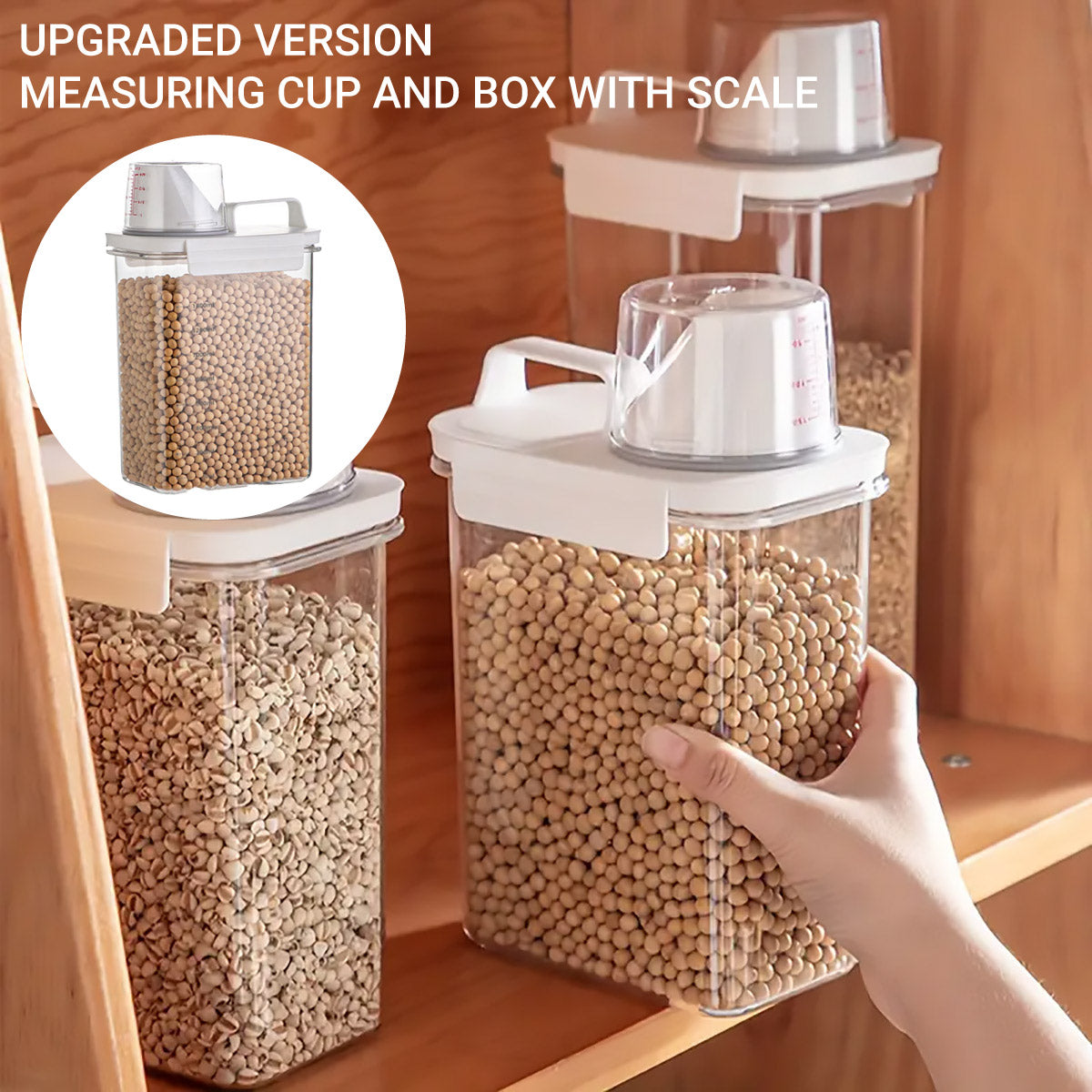 Transparent 2300ml Grain Storage Box with Airtight Seal - Kitchen Essentials - SuperSaverAU - view 5