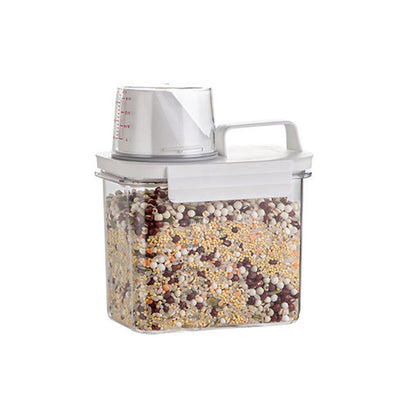Transparent 2300ml Grain Storage Box with Airtight Seal - Kitchen Essentials