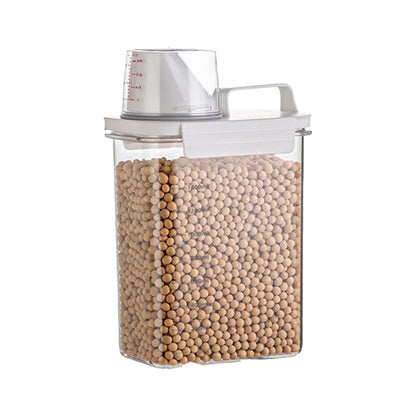 Transparent 2300ml Grain Storage Box with Airtight Seal - Kitchen Essentials