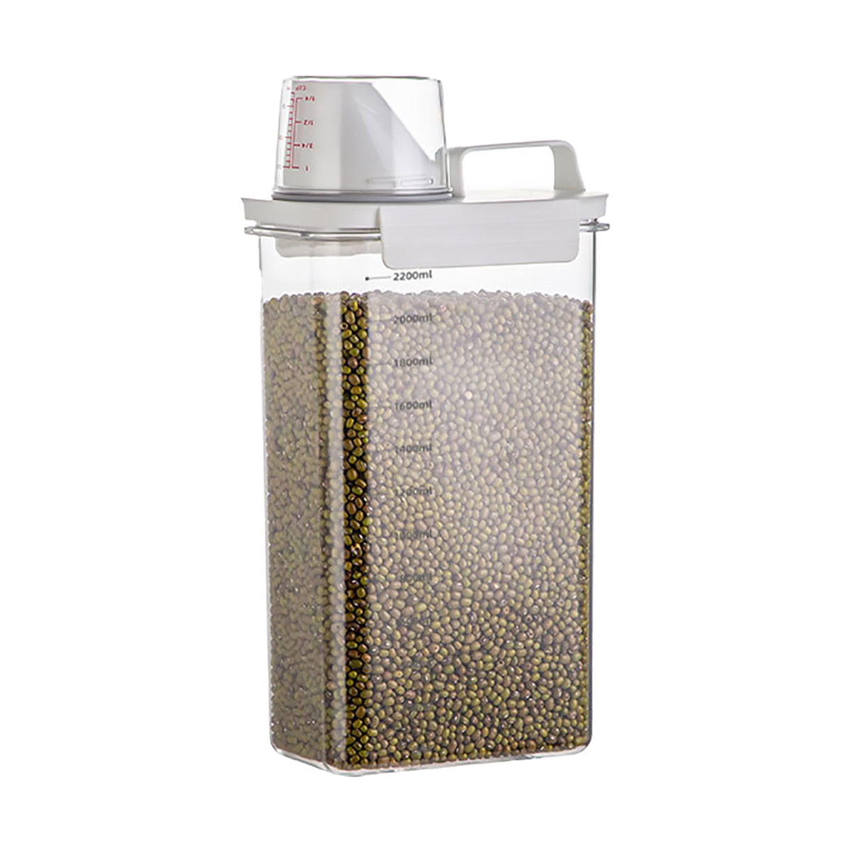 Transparent 2300ml Grain Storage Box with Airtight Seal - Kitchen Essentials