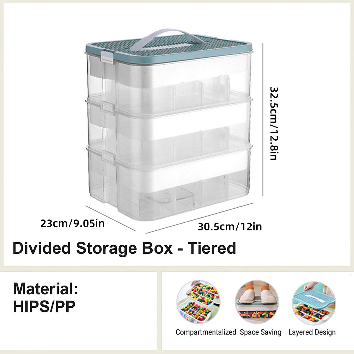 3-Layer Storage Box for Toys - Large Capacity Organizer - Yellow