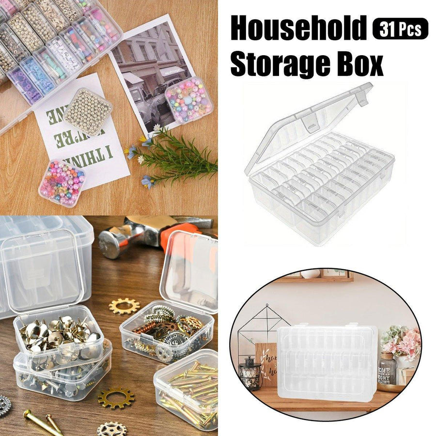 Premium 31 Piece Transparent Storage Box Set with 30 Small Cases
