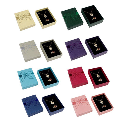 32pcs Jewelry Storage Box Organizer with Bow for Ring & Pendant Gift Packaging - Blue