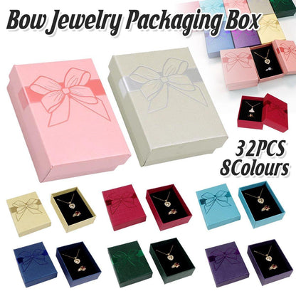 Premium 32pc Jewelry Organizer & Gift Packaging Boxes with Bow - Grey