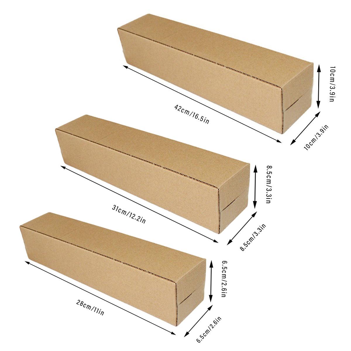 50PCS Durable Kraft Cardboard Shipping Boxes - 6.5cm x 6.5cm x 28cm
