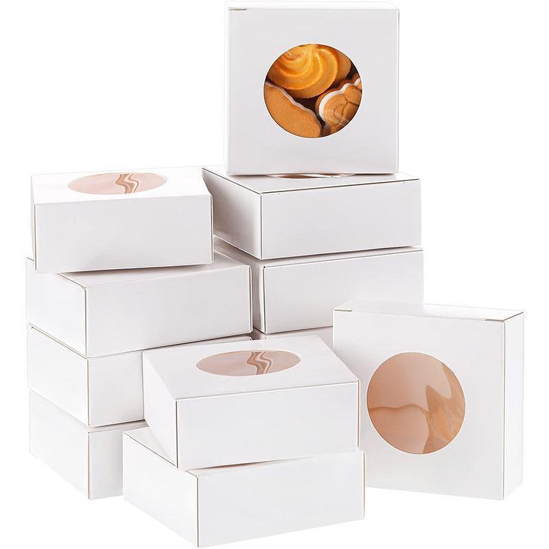 50PCS Kraft Soap Paper Box with Round Window for Candy/Biscuit Packaging - Khaki - SuperSaverAU - view 8
