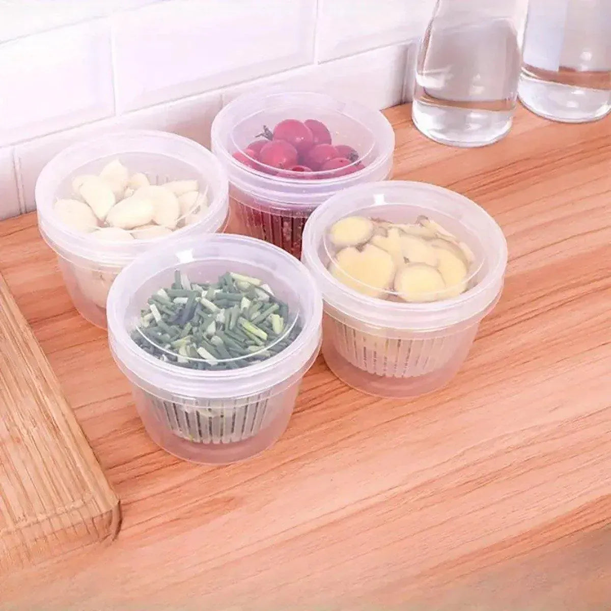 Premium Plastic Storage Containers with Drain Layers – 5 Pack