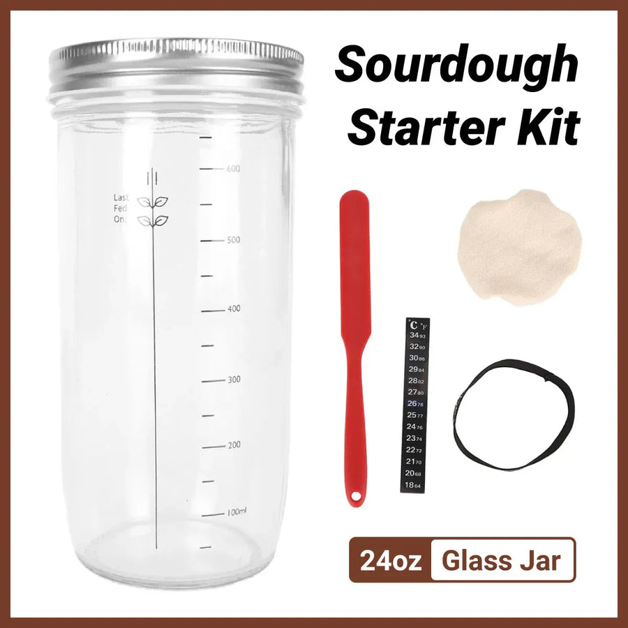 Premium 24oz Glass Fermentation Jar Kit – with Spatula