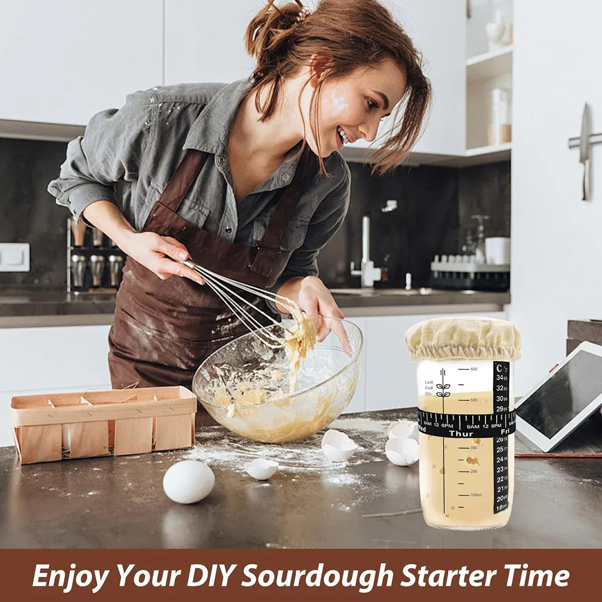 Premium 24oz Glass Fermentation Jar Kit – with Spatula
