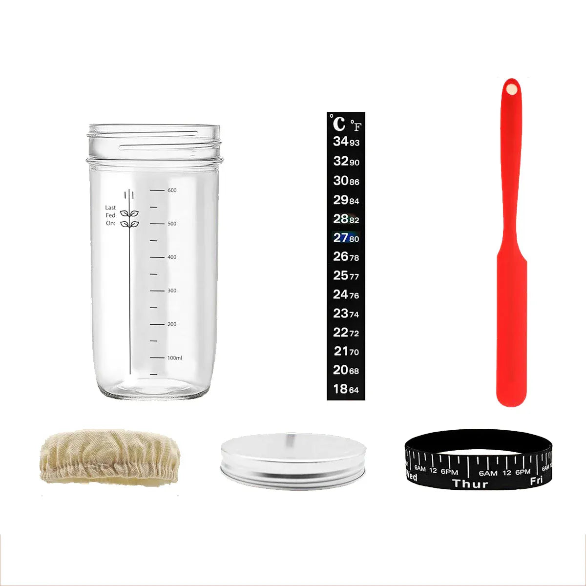 Premium 24oz Glass Fermentation Jar Kit – with Spatula