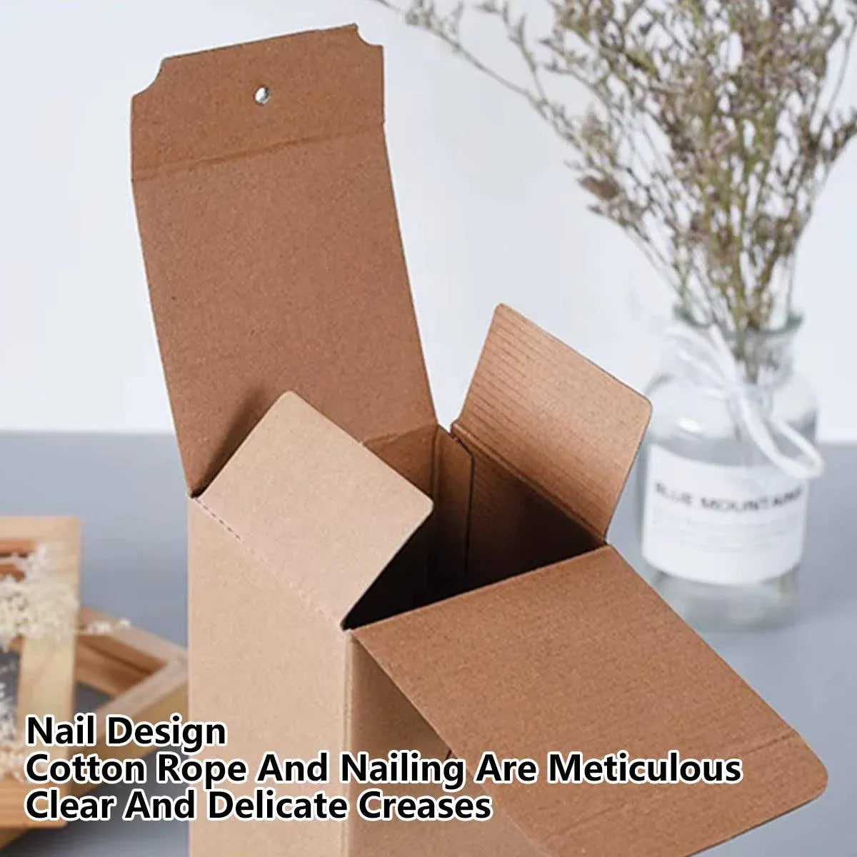 Premium 10 Pack Kraft Corrugated Gift Boxes 8x8x12cm Button String Closure