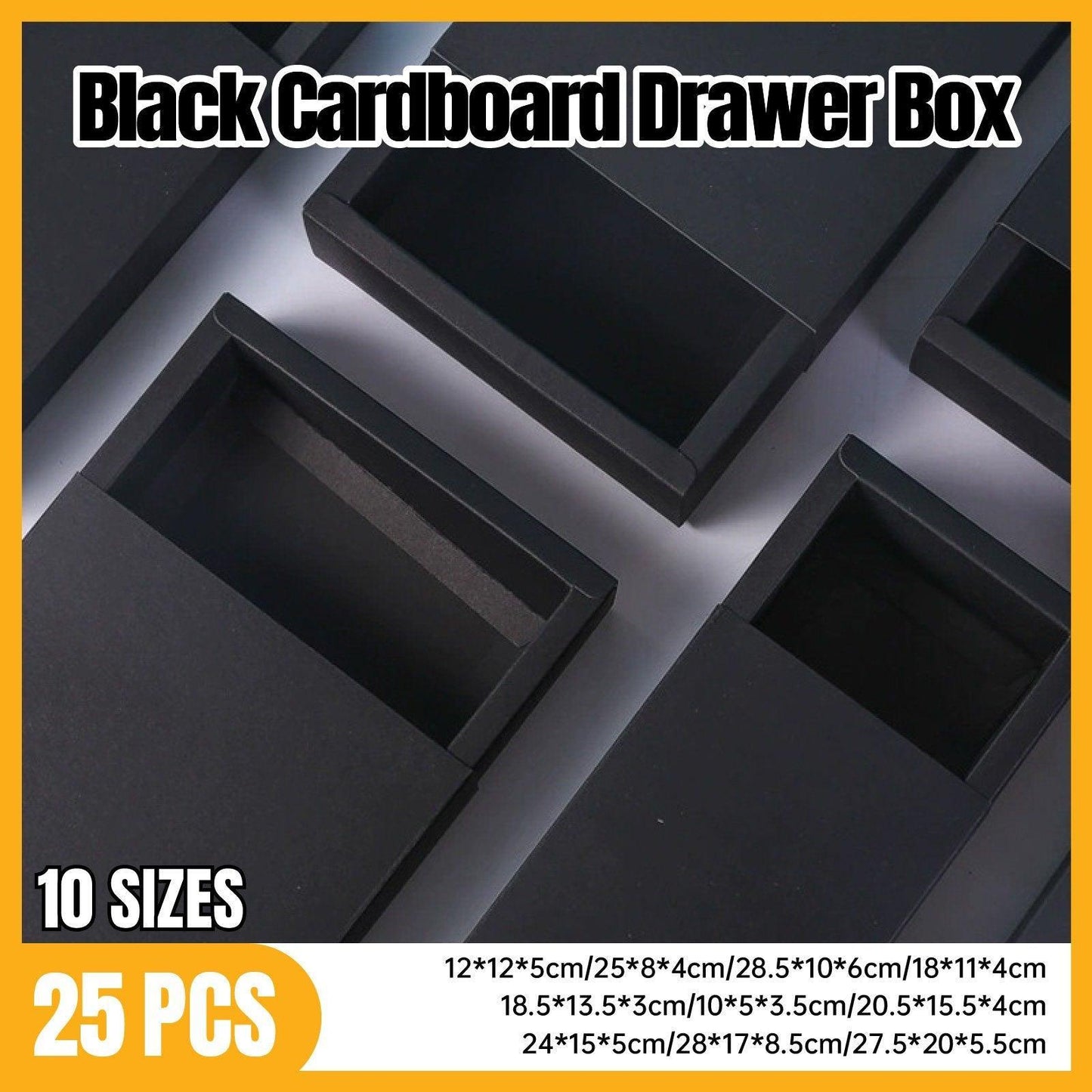 25X Kraft Paper Jewelry Drawer Gift Box for Necklace & Bracelet - Black