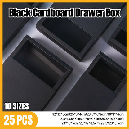 Black Drawer Jewelry Gift Boxes (25 Pack) for Necklace Bracelet Packaging