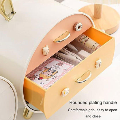 Large Multi-functional Makeup Storage Organizer Rabbit Decor Drawer Cosmetic Box - Colour