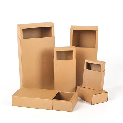 Premium Kraft Paper Drawer Box - Gift Storage Organizer - 18x11x4cm