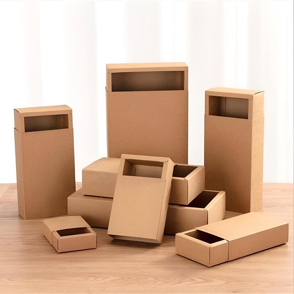 Premium Kraft Paper Drawer Box - Gift Storage Organizer - 18x11x4cm