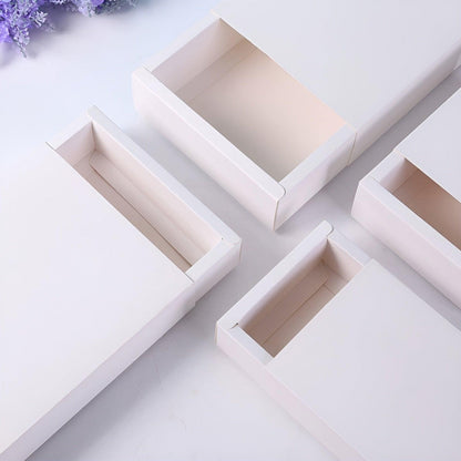 Premium Cardboard Drawer Paper Box for Jewelry & Gifts (25x) - White 18.5x13.5x3cm