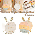 Large Multi-functional Makeup Storage Organizer Rabbit Decor Drawer Cosmetic Box - White - SuperSaverAU - view 1