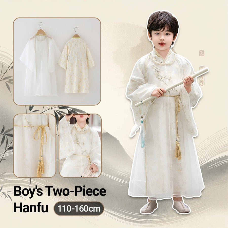 Boy's Hanfu Ancient Style Big Sleeve Shirt for Spring Autumn - 120cm - SuperSaverAU - view 1