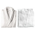 Cotton Kimono Collar Bathrobe - Hotel Quality Thick Fleece Towel - Velvet, 130 cm - SuperSaverAU - view 2