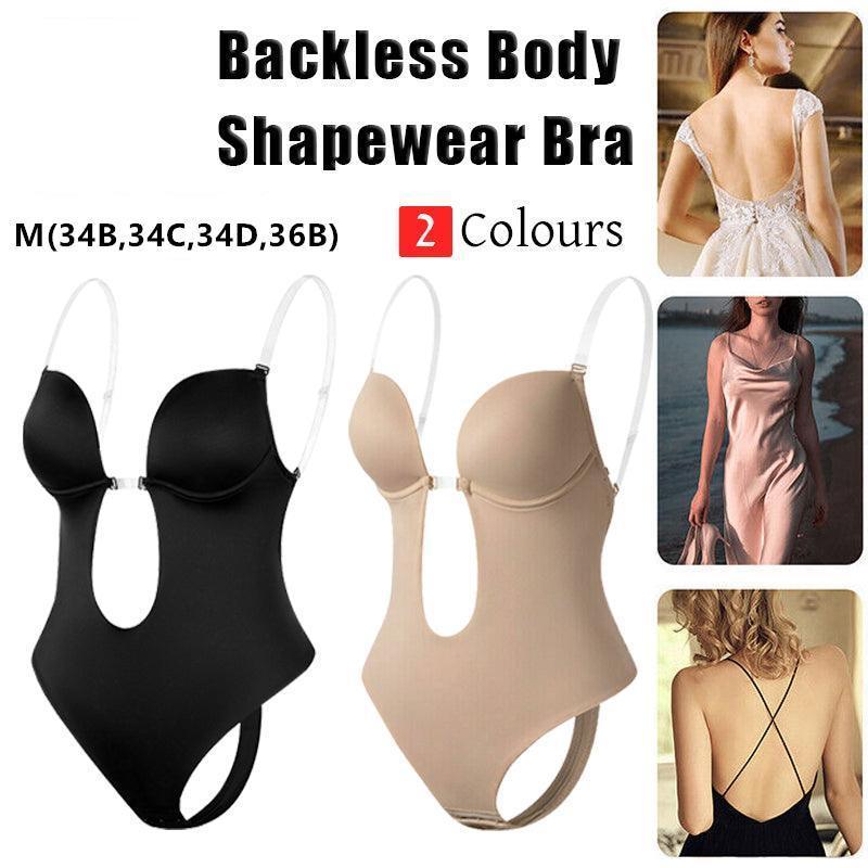 M Size Women Deep U Plunge Seamless Push Up Bodysuit - Skin Tone - SuperSaverAU - view 1