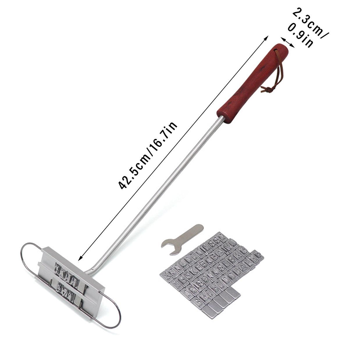 BBQ Branding Iron 16.7" with Customisable Letters - Stainless Steel Grill Tool