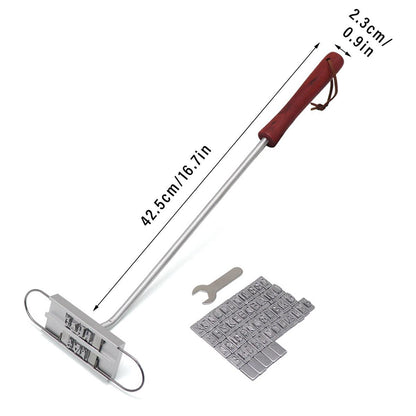 BBQ Branding Iron 16.7" with Customisable Letters - Stainless Steel Grill Tool