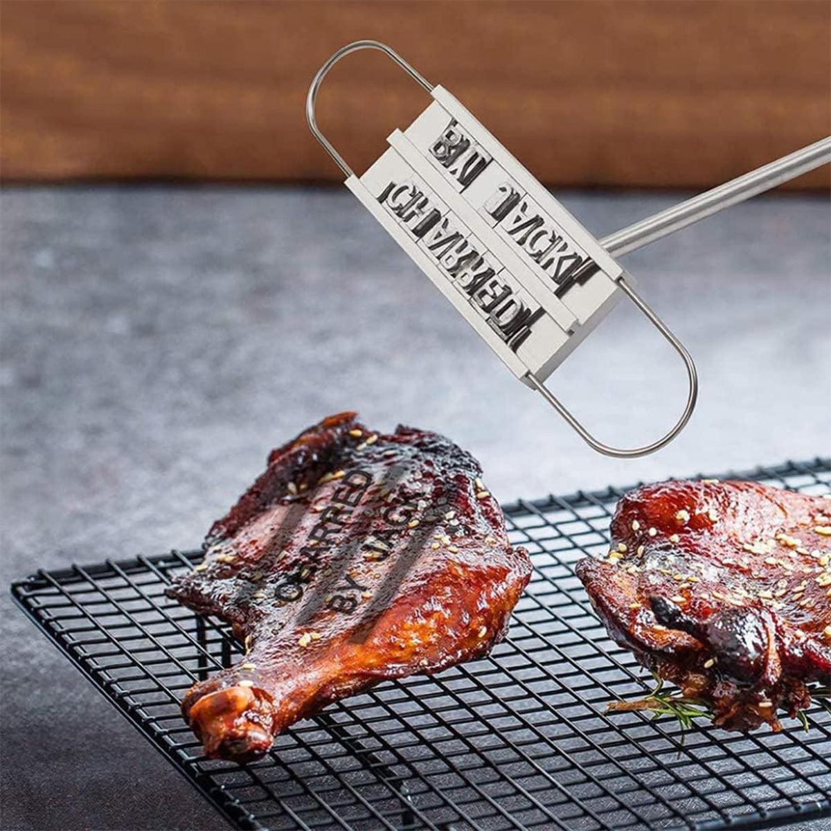 BBQ Branding Iron 16.7" with Customisable Letters - Stainless Steel Grill Tool