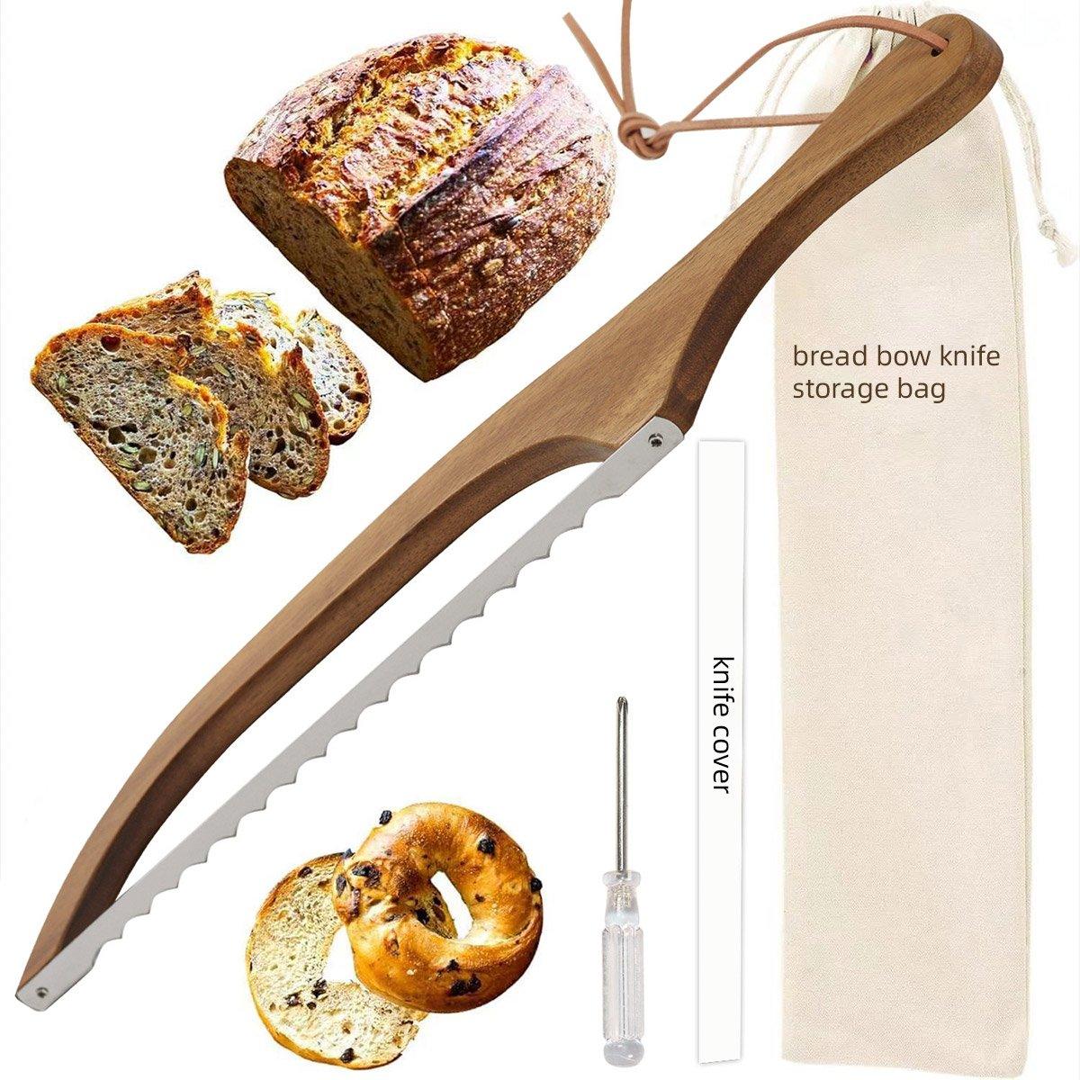 Premium Wooden Bread Cutter Saw – 40cm Serrated Stainless Steel Blade