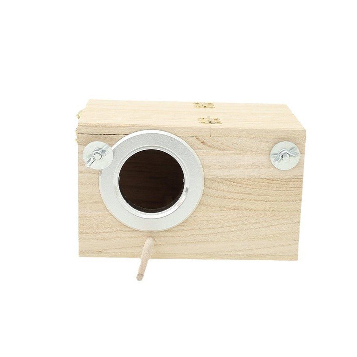 Premium Wooden Bird Breeding Nest Box - Small 19.5 x 12 x 12cm
