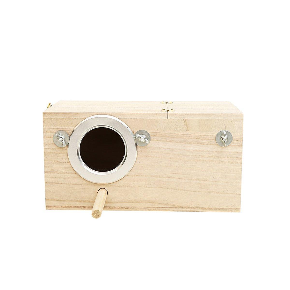 Premium Wooden Bird Breeding Nest Box - Small 19.5 x 12 x 12cm