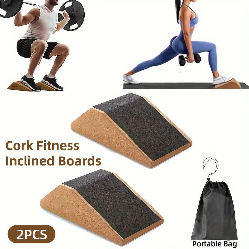 2pcs Cork Wedge Fitness Blocks for Yoga and Exercise