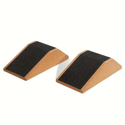 2pcs Cork Wedge Fitness Blocks for Yoga and Exercise