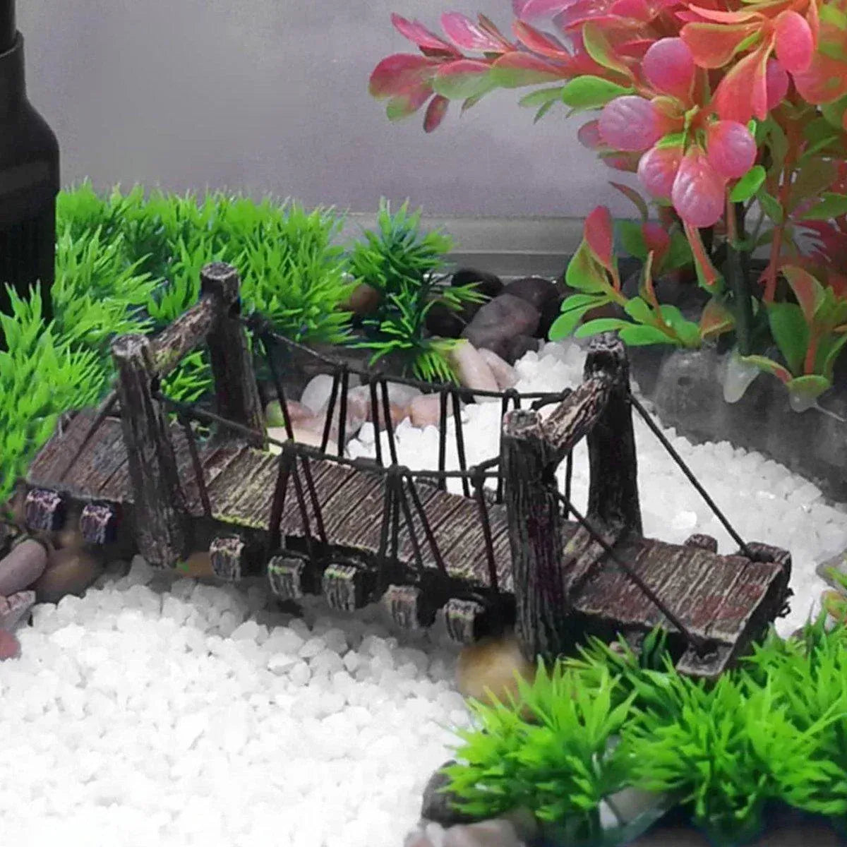 Premium Resin Suspension Bridge Aquarium Decoration - Medium