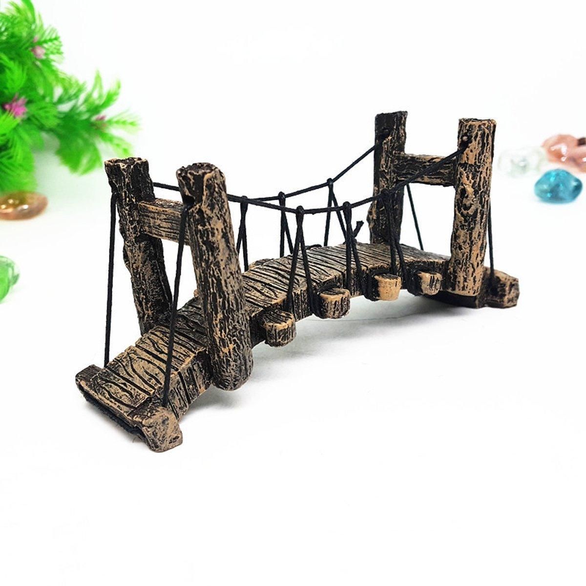 Premium Resin Suspension Bridge Aquarium Decoration - Medium