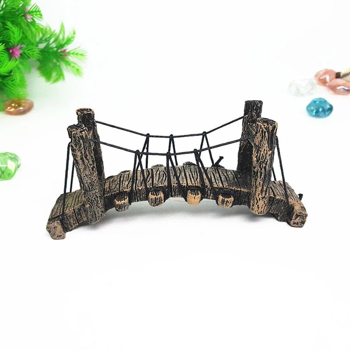 Premium Resin Suspension Bridge Aquarium Decoration - Medium