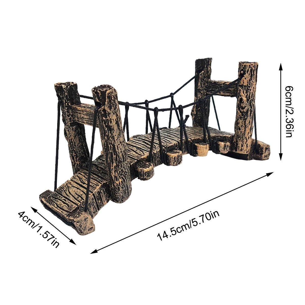 Premium Resin Suspension Bridge Aquarium Decoration - Medium